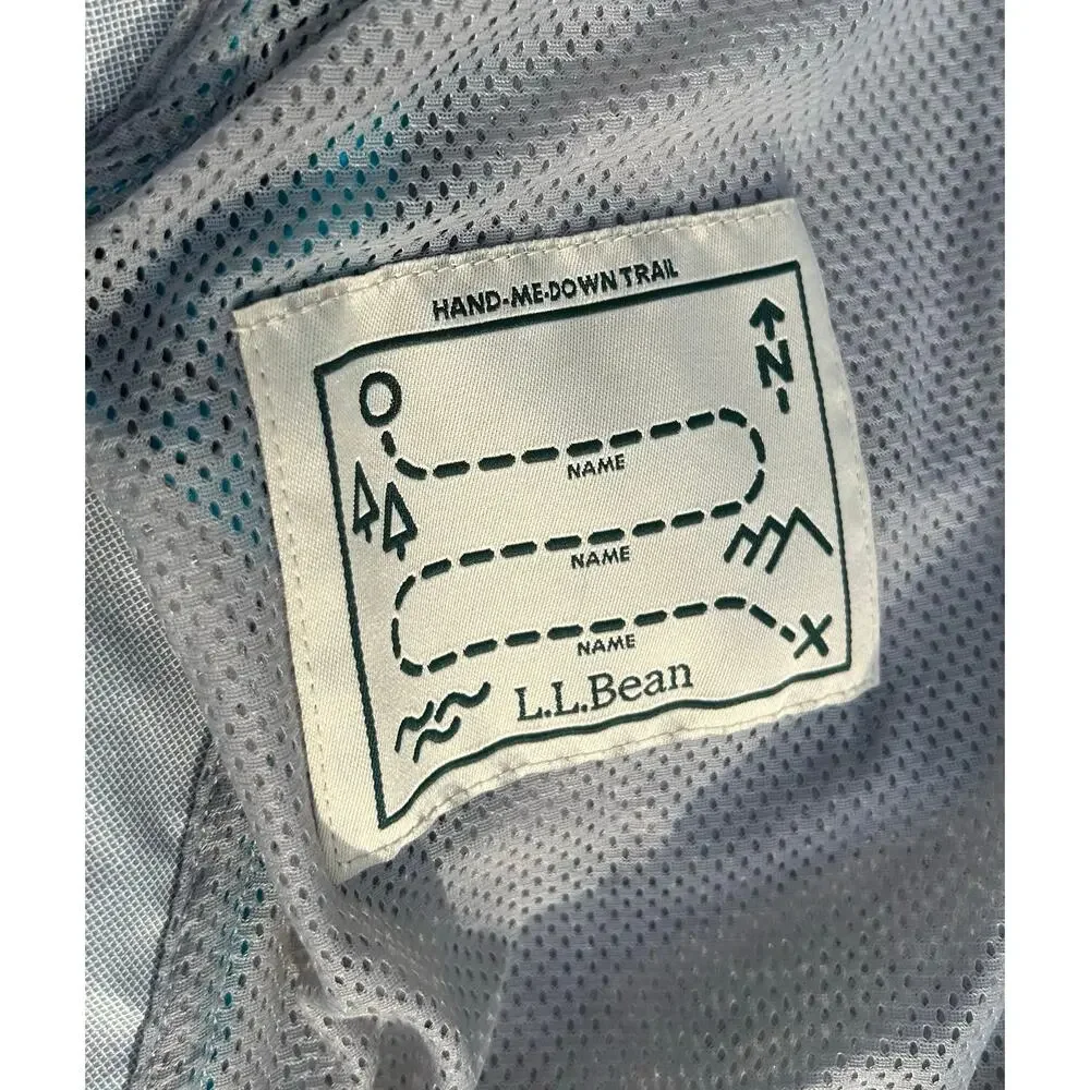 L.L. Bean Kids Waterproof Rain Jacket Hooded Teal Size L 14–16 - Picture 3 of 5